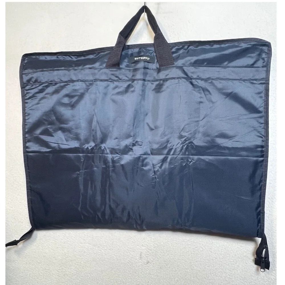 SuitSupply Navy Blue Foldable Garment Bag Travel Suit Cover with Pockets